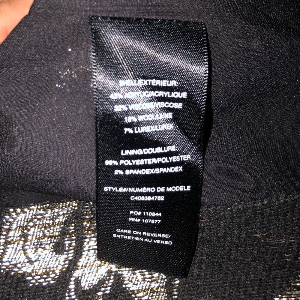 alice+olivia Black Tweed/Gold Floral Skirt-Sz.6 - Picture 5 of 6